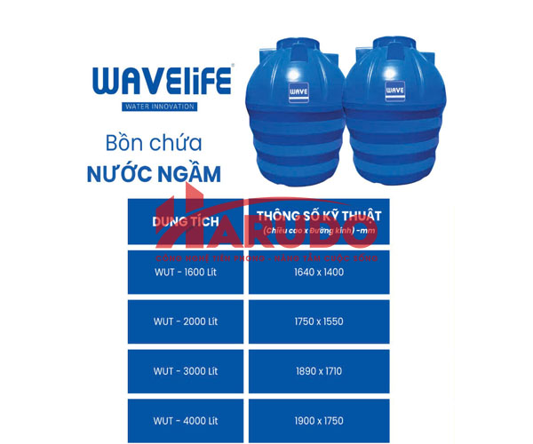 Bể nước ngầm Wavelife WUT – 2000 Lít