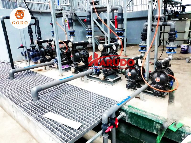 Máy bơm màng khí nén Godo hợp kim nhôm