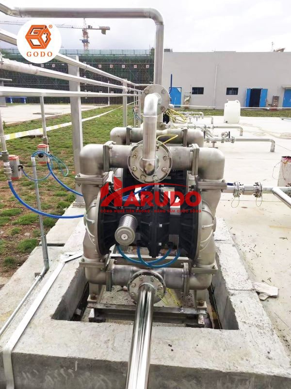 Máy bơm màng khí nén Godo Inox