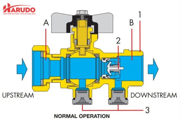 Nguyên lý hoạt động van 1 chiều lò xo đồng DN20 Caleffi