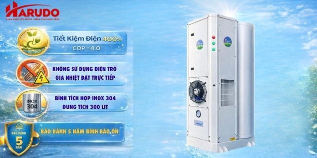 Điểm nổi bật của bơm nhiệt heat pump bình tích hợp Megasun MGS-5.0-300