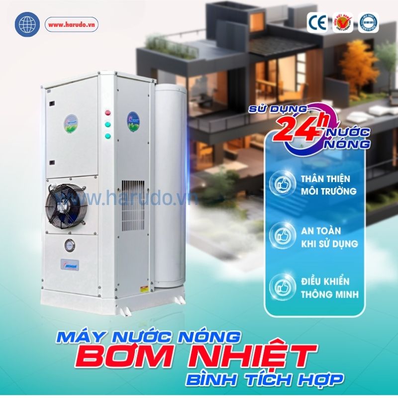 Bơm nhiệt heat pump bình tích hợp Megasun MGS-5.0-400 phù hợp cho gia đình