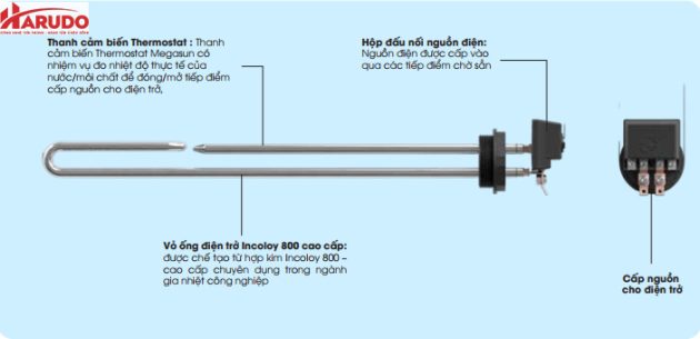 Cảm biến Điện trở chống ăn mònIncoloy 800 Megasun-MGS-R12K-EU-01