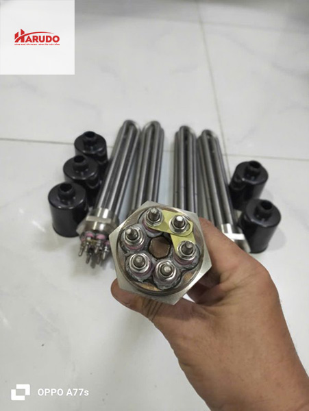 Điện trở inox 304 gia nhiệt mặt bích 63-380v-15kw-02