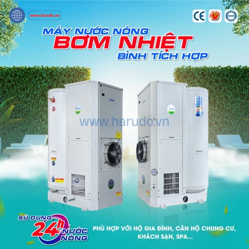 Gia đình 5-8 người nên đầu tư bơm nhiệt heat pump bình tích hợp Megasun MGS-5.0-400