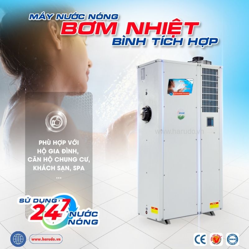 Hiệu suất thực tế của bơm nhiệt nước nóng bình tích hợp Megasun MGS-3.5-80