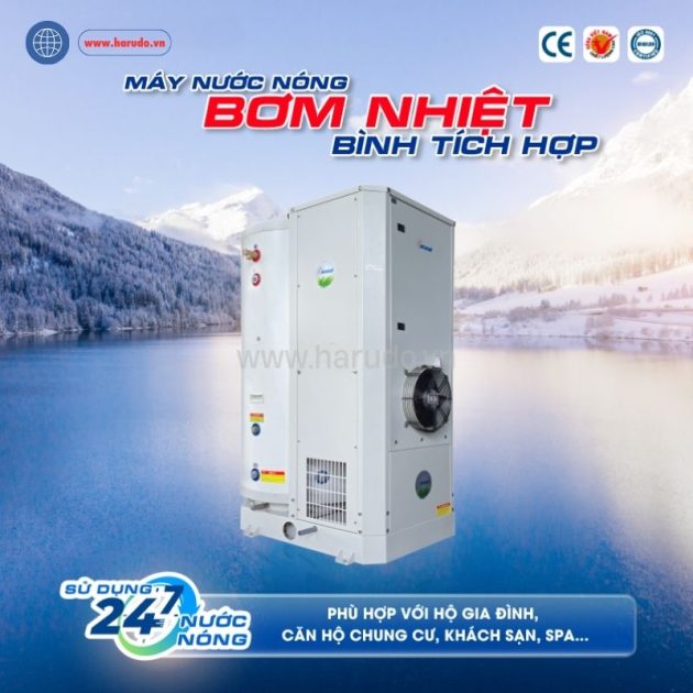 Tổng quan máy nước nóng trung tâm heat pump bình tích hợp Megasun MGS - 3.5-250