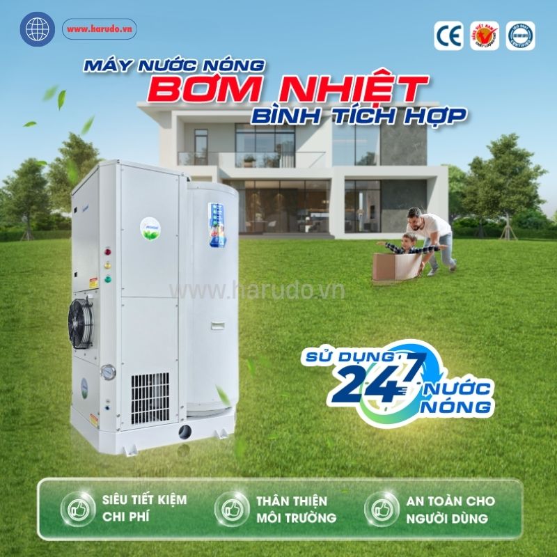 Ứng dụng của máy nước nóng trung tâm Heat Pump bình tích hợp Megasun MGS 3.5-250