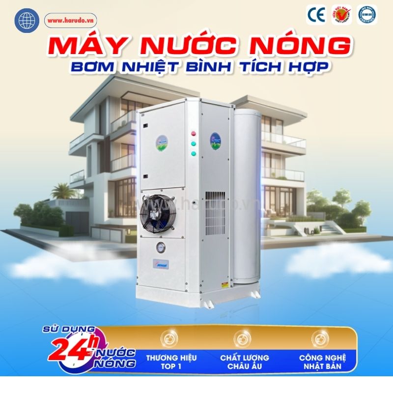 Cấu tạo của máy nước nóng bơm nhiệt Heat pump bình tích hợp Megasun MGS 7.0-450 lít