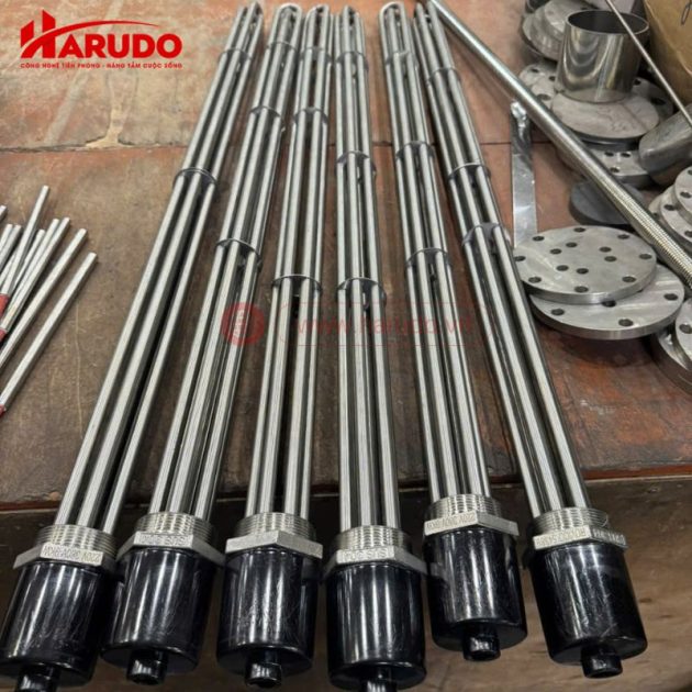 Cơ chế dẫn truyền nhiệt lượng của thanh đốt nhiệt Harudo HRD-9KW-220V/380V-INOX304-R49-L525mm
