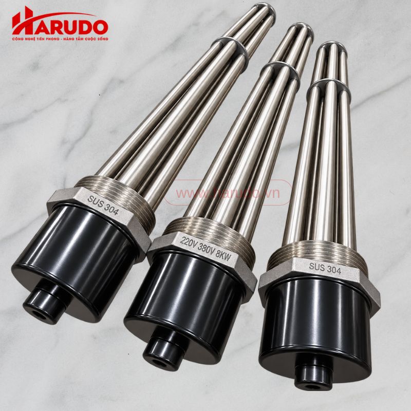 Đặc tính vận hành của thanh đốt nhiệt Harudo HRD-9KW-220V/380V-INOX304-R49-L525mm