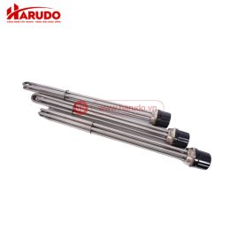 Điện trở đun nước Harudo HRD-6KW-220V/380V-INOX304-R49-L525mm có chùm 3 thanh nhiệt chữ U