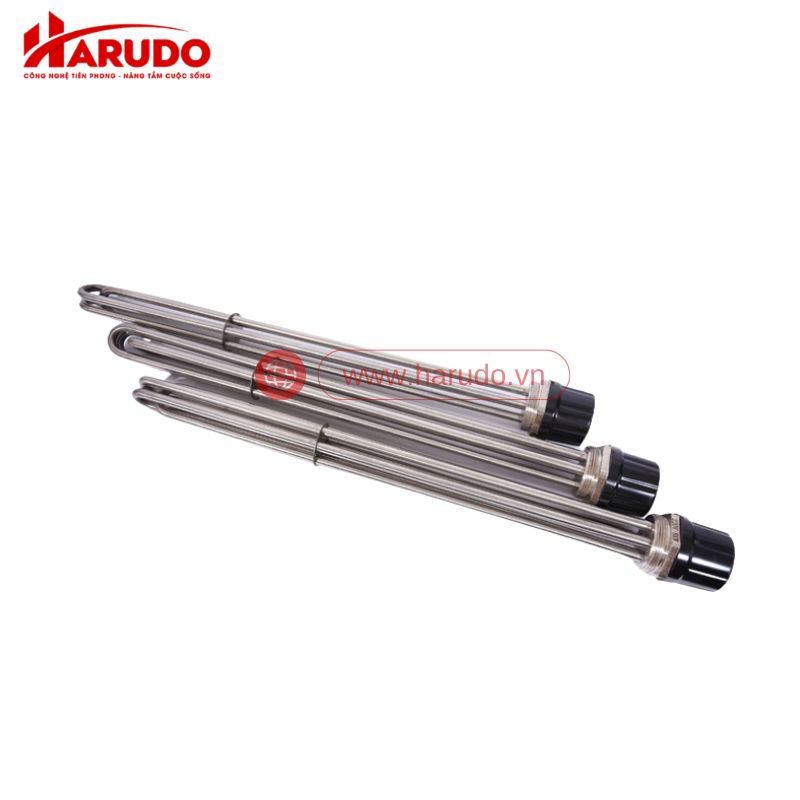 Điện trở đun nước Harudo HRD-6KW-220V/380V-INOX304-R49-L525mm có chùm 3 thanh nhiệt chữ U
